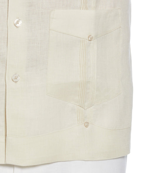 Linen Four-Pocket Guayabera Shirt (Turtledove) 