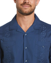 Authentic Embroidered Guayabera Shirt (Ensign Blue) 