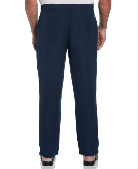 Big and Tall Linen Blend Core Drawstring Pant (Dress Blues) 