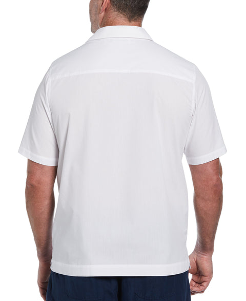 Big & Tall Authentic Embroidered Guayabera Shirt (Pure White) 