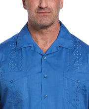 Big & Tall Authentic Embroidered Guayabera Shirt (Delft) 