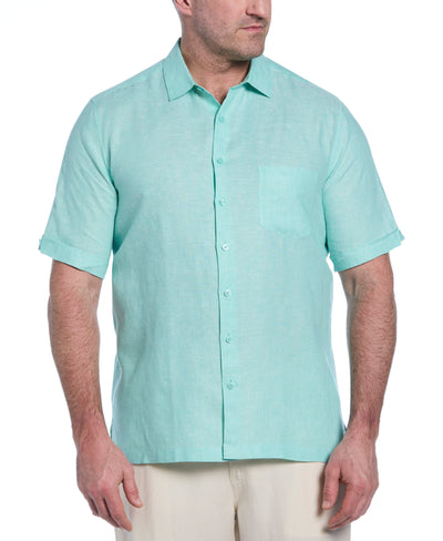 Big & Tall Classic Two-Tone Linen Shirt (Cascade) 