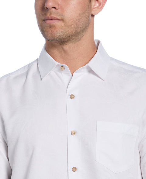 Big & Tall Palm Print Shirt (Brilliant White) 