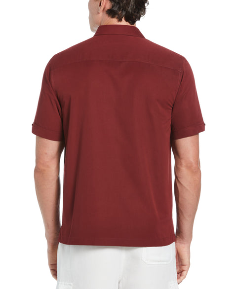 Big & Tall Two-Pocket Double Pintuck Shirt (Cabernet) 