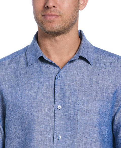 Classic Two-Tone Linen Shirt (True Blue) 