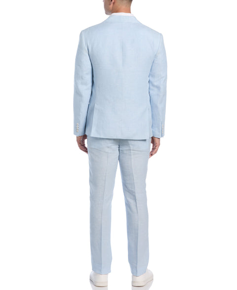 Double Breasted Delave Linen Sports Coat (Dream Blue) 