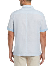 Linen Blend Cross Dye Guayabera Shirt (Cerulean) 