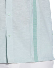 Linen Blend Cross Dye Guayabera Shirt (Blue Surf) 