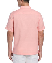 Linen Blend Embroidered Panel Shirt (Candlelight Peach) 