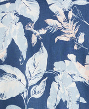 Linen-Blend Tropical Bird Print Shirt (Ensign Blue) 