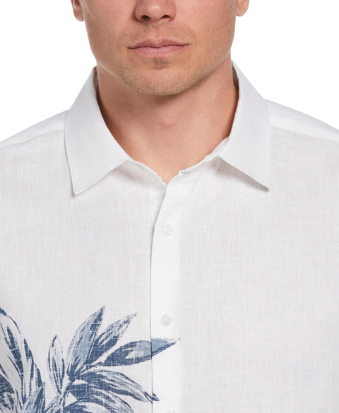 Linen Engineered Tropical Print Shirt (Brilliant W/Ensign Bl) 