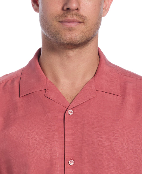 Viscose Textured Cuban Collar Shirt (Dusty Cedar) 