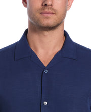 Viscose Textured Cuban Collar Shirt (Estate Blue) 