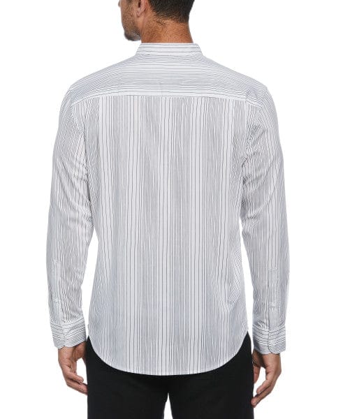 Stripe Banded Collar Shirt