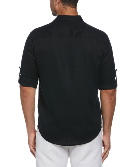 TravelSelect™ Linen-Blend Shirt (Jet Black) 