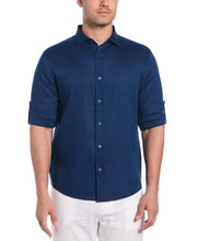 Travelselect™ Linen-Blend Rolled Sleeve Shirt (Estate Blue) 