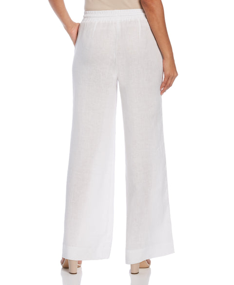 Wide Leg Drawstring Linen Pant--Cubavera